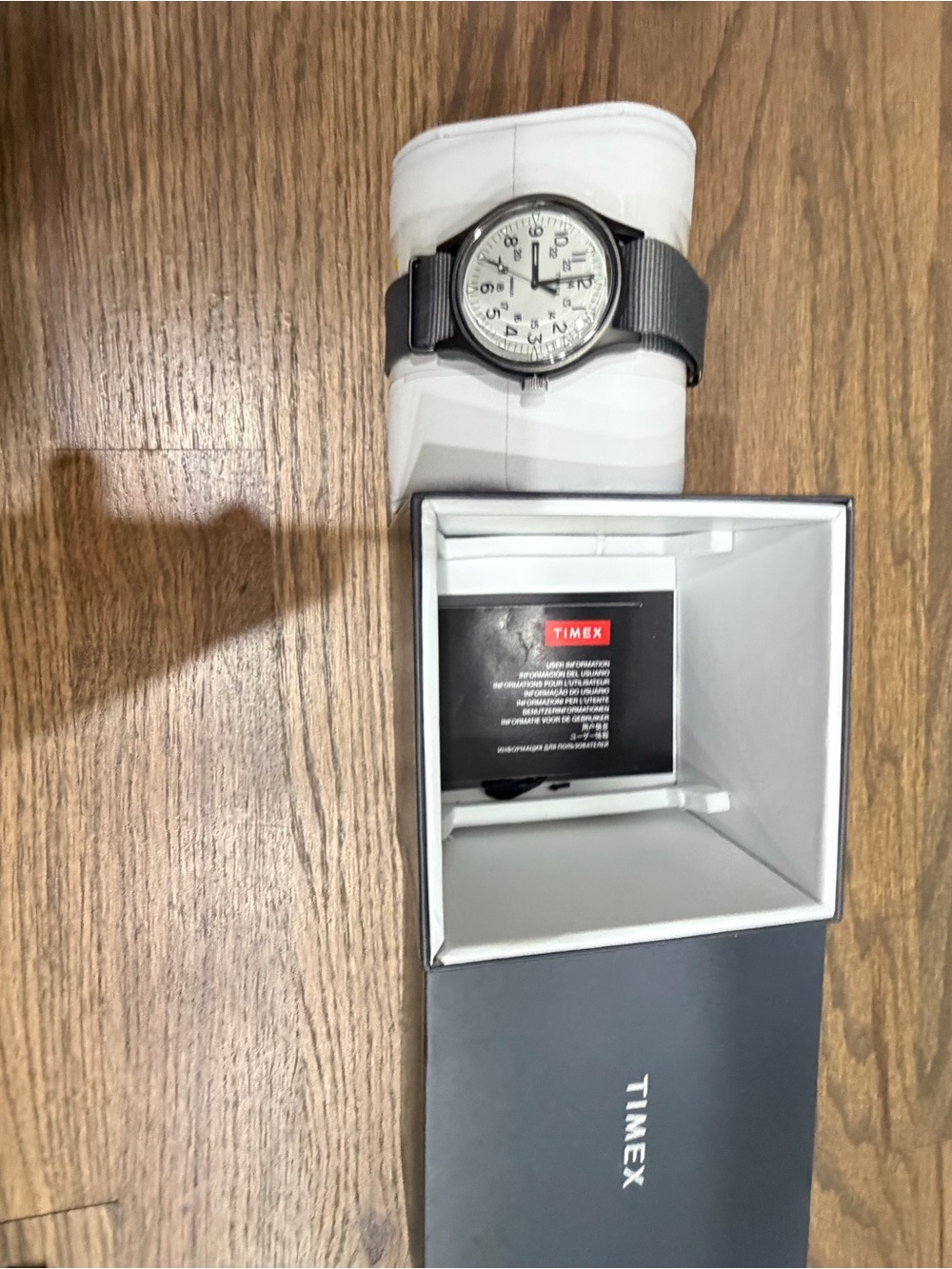 Timex Men's Silver Nato strap Indiglo Men's  Field Watch with White Dial New